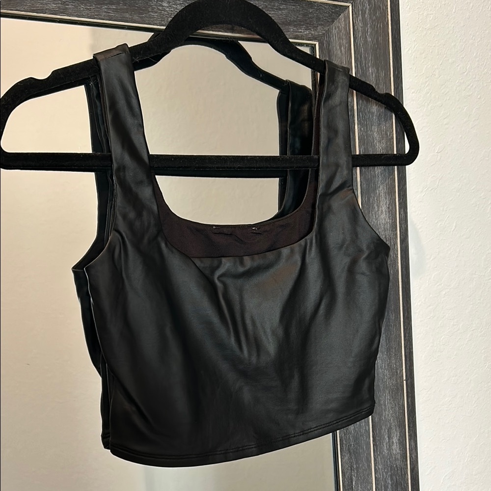 faux leather crop top